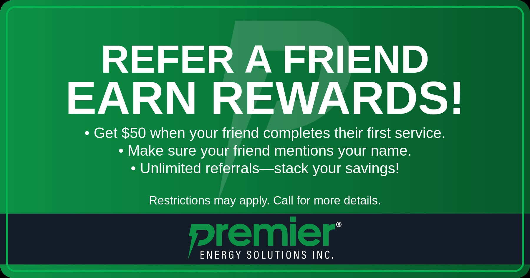 Refer a friend earn rewards!