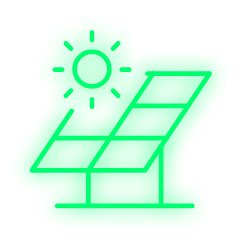 Solar panel services icon.