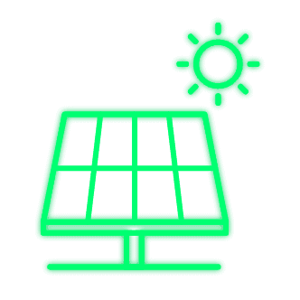 Solar panel services icon.